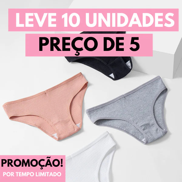 Kit Calcinhas Premium 100% Algodão - (PAGUE 5 LEVE 10)