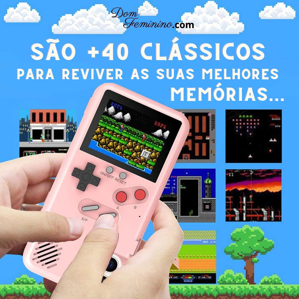 Capa de iPhone RetroCase® com MAIS DE 30 JOGOS nostálgicos + CABO USB